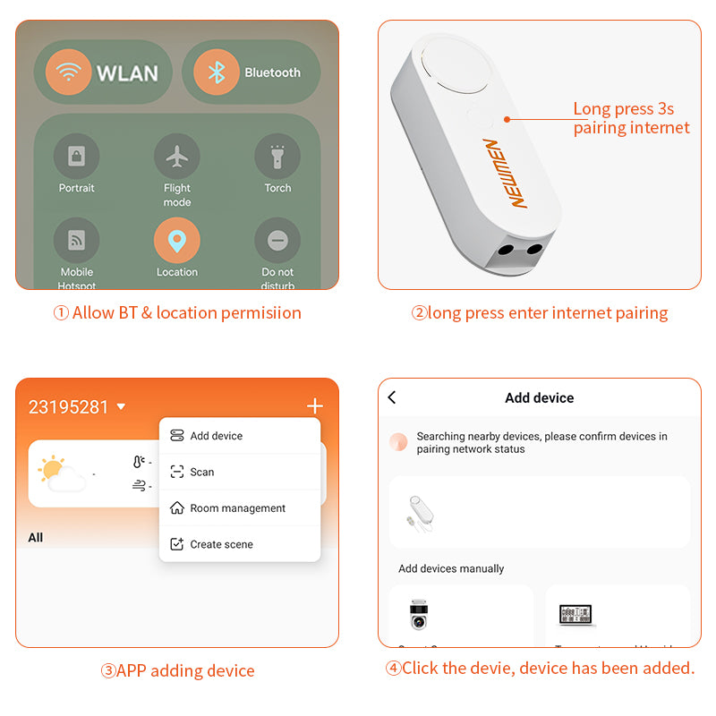 NEWMEN Smart Water Leak Detector with APP Alerts, 24/7 Remote Monitor