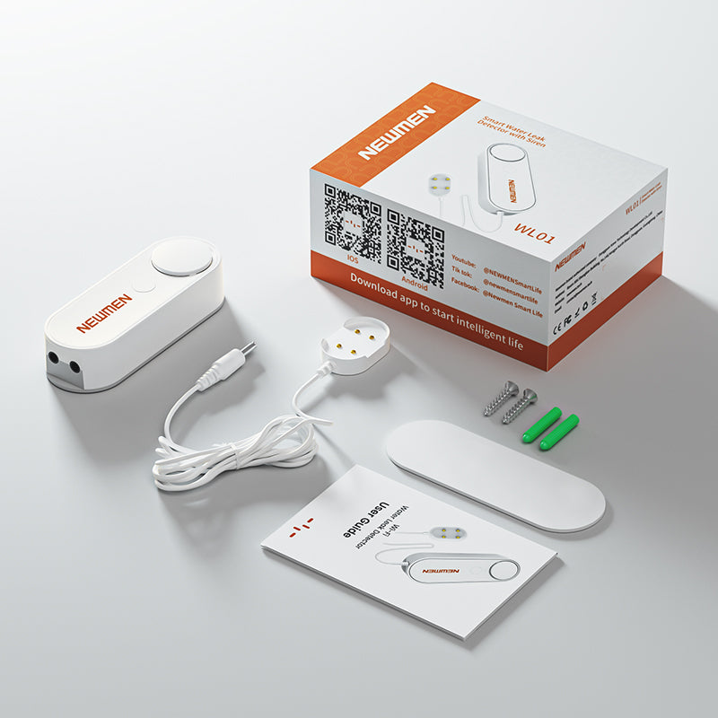 NEWMEN Smart Water Leak Detector with APP Alerts, 24/7 Remote Monitor