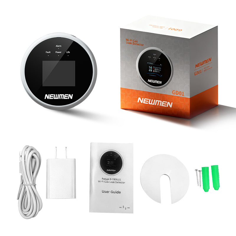 NEWMEN Smart Gas Leak Detector for Multiple Gases with Loud Alarms and Mobile App Alerts