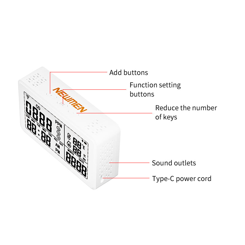 NEWMEN Thermometer & Hygrometer 3 in 1 functions, with APP notification alert