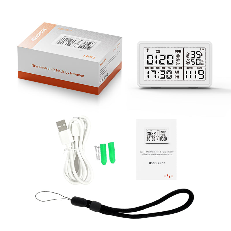 NEWMEN Thermometer & Hygrometer 3 in 1 functions, with APP notification alert